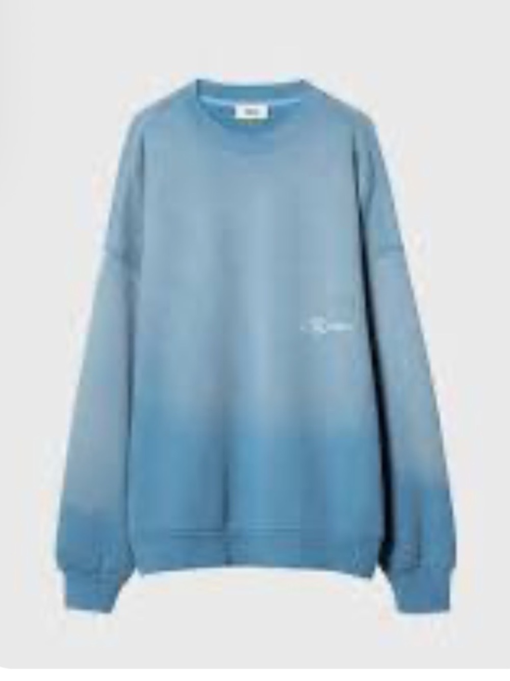 Elwood script crewneck faded blue size L NEW WITH TAGS